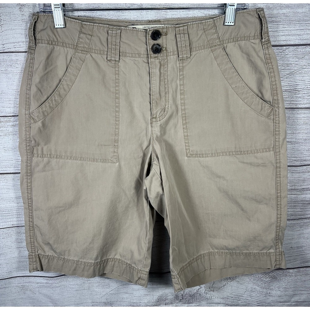 GH‎ Bass and Co Womens Khaki Chino Shorts Size 6 100% Cotton Hiking Beach Preppy